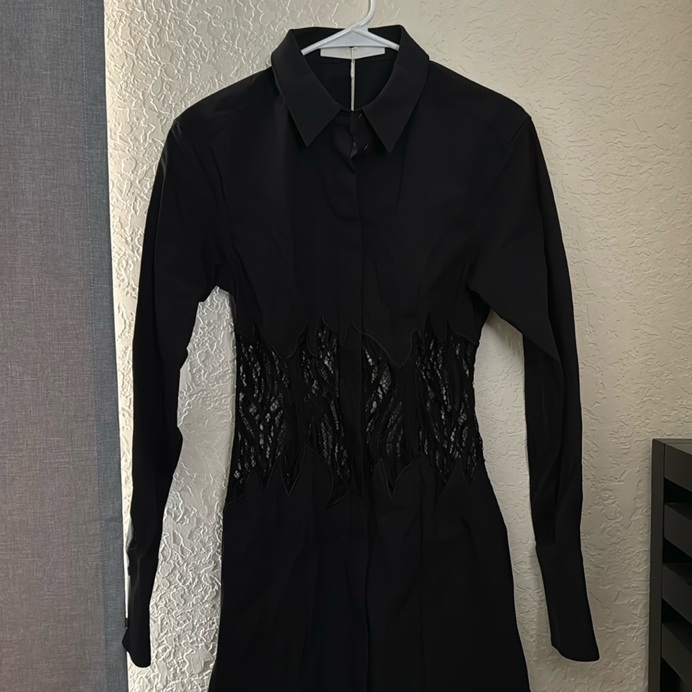 Dion Lee Flame Lace Shirt Dress